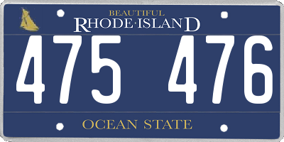 RI license plate 475476