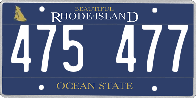 RI license plate 475477