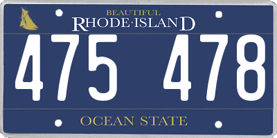 RI license plate 475478
