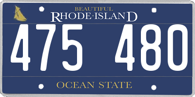RI license plate 475480