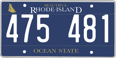RI license plate 475481