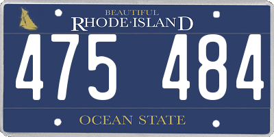 RI license plate 475484
