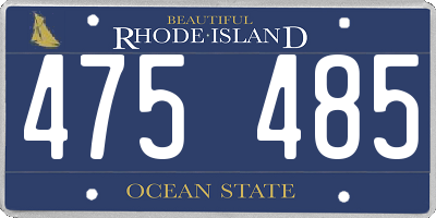 RI license plate 475485