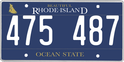 RI license plate 475487