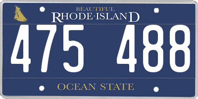 RI license plate 475488