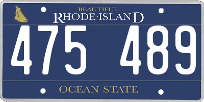 RI license plate 475489