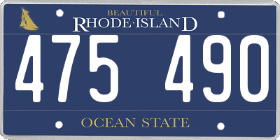 RI license plate 475490
