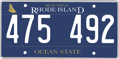 RI license plate 475492