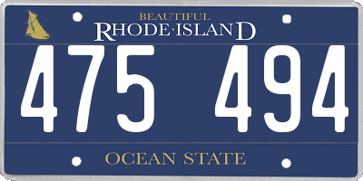RI license plate 475494