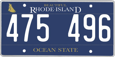RI license plate 475496