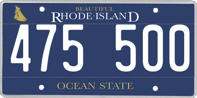 RI license plate 475500