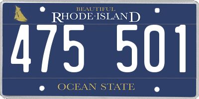 RI license plate 475501