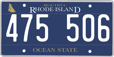 RI license plate 475506
