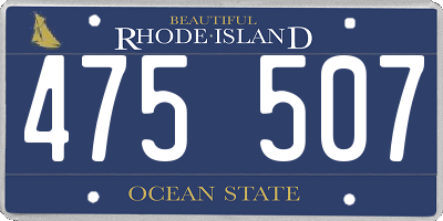 RI license plate 475507