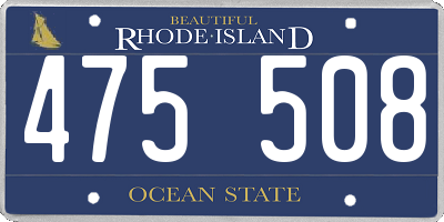 RI license plate 475508