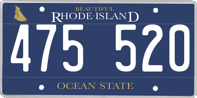 RI license plate 475520