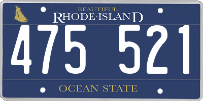 RI license plate 475521