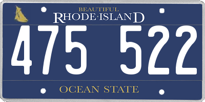 RI license plate 475522