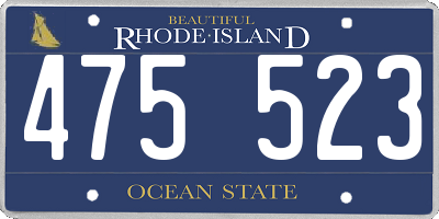 RI license plate 475523
