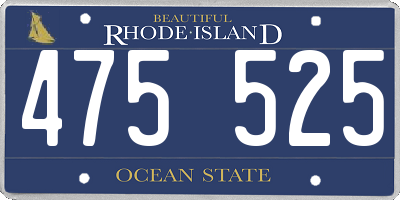 RI license plate 475525