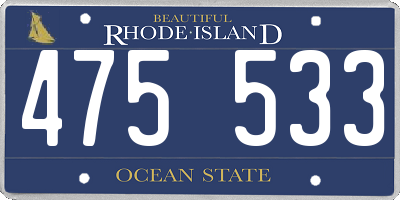 RI license plate 475533