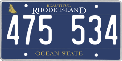 RI license plate 475534