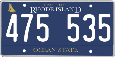 RI license plate 475535
