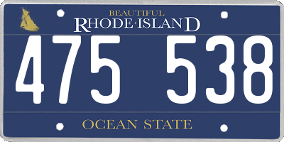RI license plate 475538