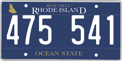 RI license plate 475541