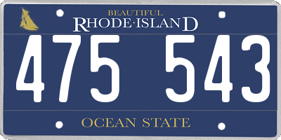 RI license plate 475543