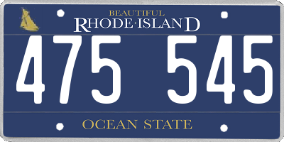 RI license plate 475545