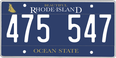 RI license plate 475547