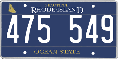 RI license plate 475549