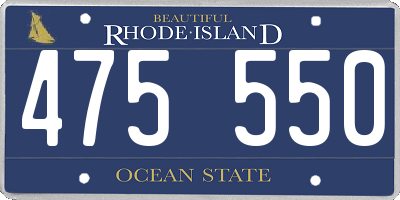 RI license plate 475550