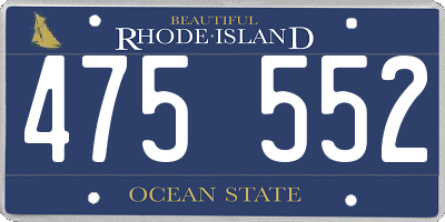 RI license plate 475552