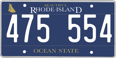 RI license plate 475554