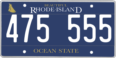 RI license plate 475555