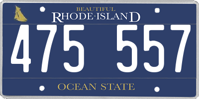 RI license plate 475557