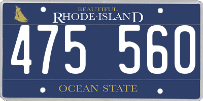 RI license plate 475560