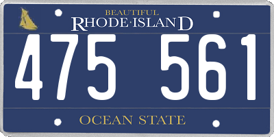 RI license plate 475561