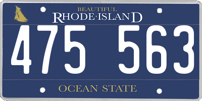 RI license plate 475563