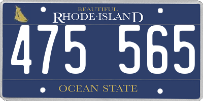 RI license plate 475565