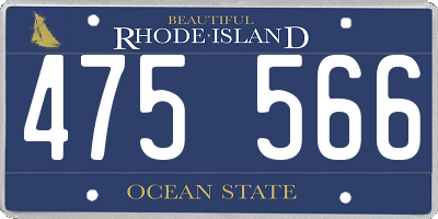 RI license plate 475566