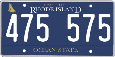 RI license plate 475575