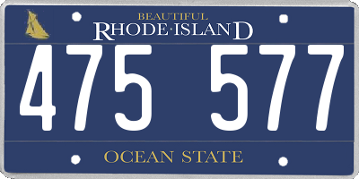 RI license plate 475577