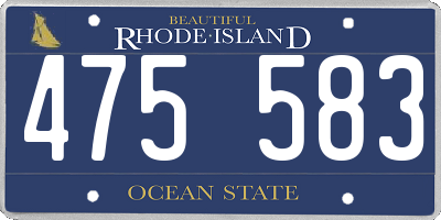 RI license plate 475583