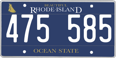 RI license plate 475585