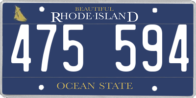 RI license plate 475594