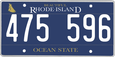 RI license plate 475596