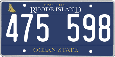 RI license plate 475598